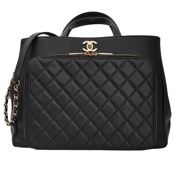CHANEL BLACK CAVIAR SMALL SHOPPING BUSINESS AFFINITY TOTE (CIRCA 2017) - Picture 10 of 10
